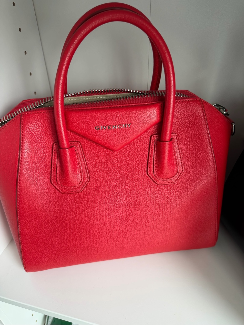 Givenchy Red Antigona-Style Small Satchel